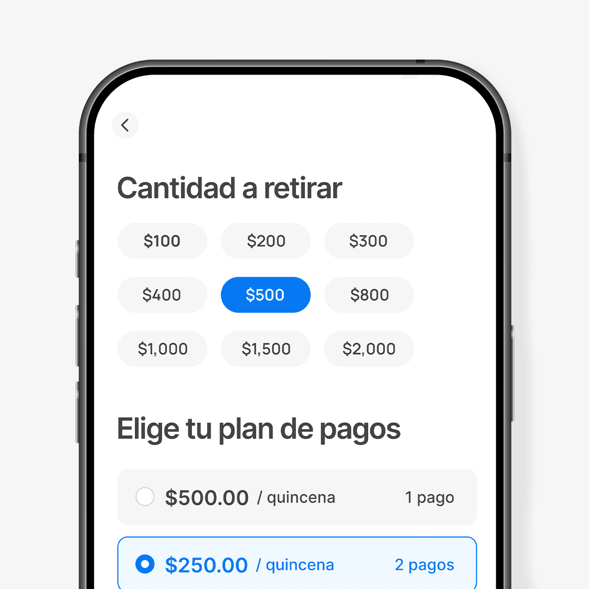 App Nelo mostrando los requisitos para pedir un préstamo
